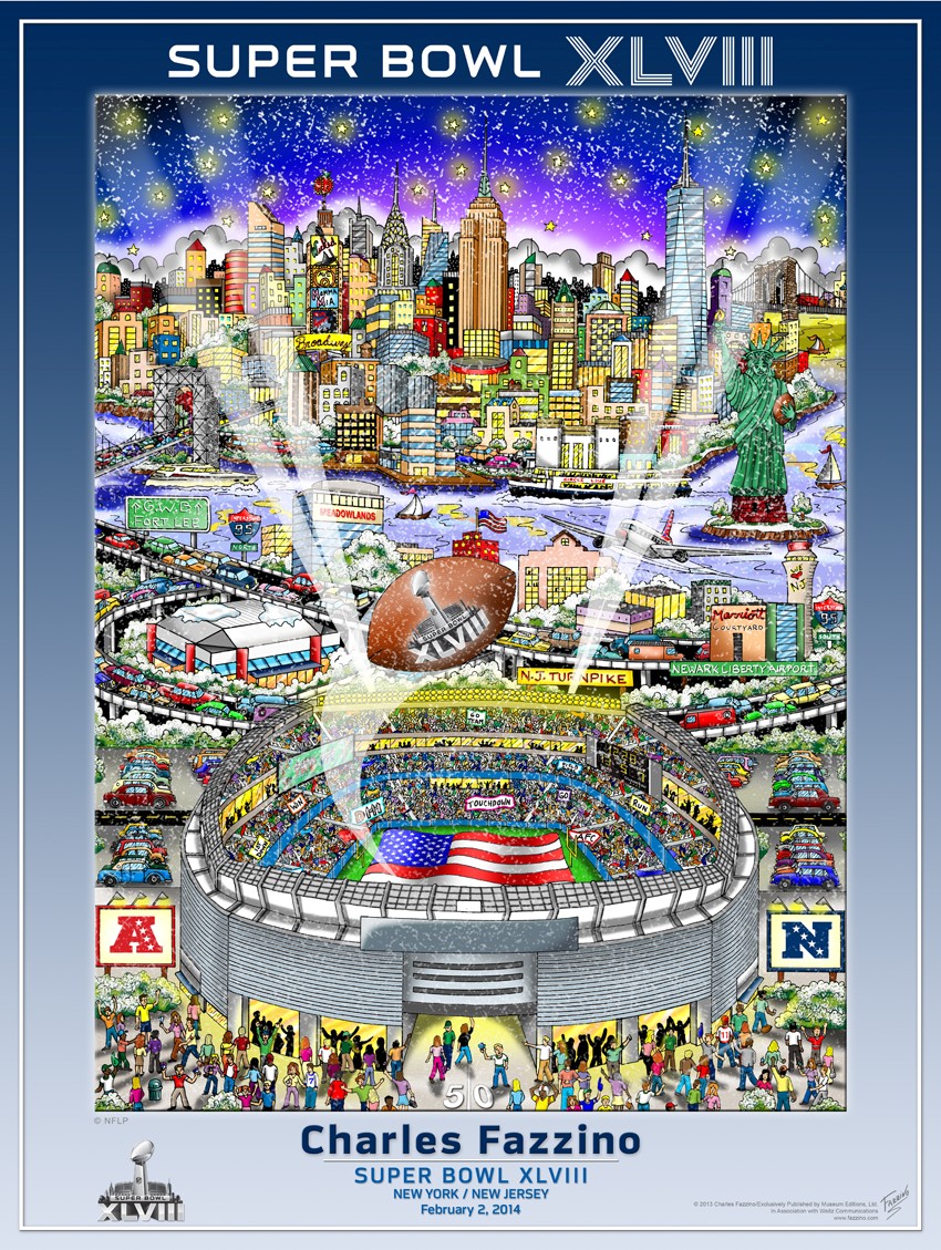 Charles Fazzino Super Bowl XLVIII (Poster)